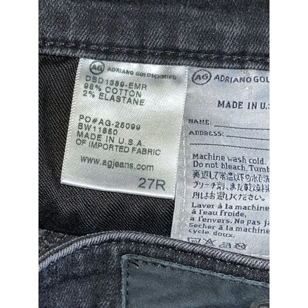 Adriano Goldschmied The Legging Ankle Super Skinny Jeans Black Distressed 27